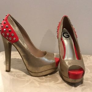 Gold guess high heels
